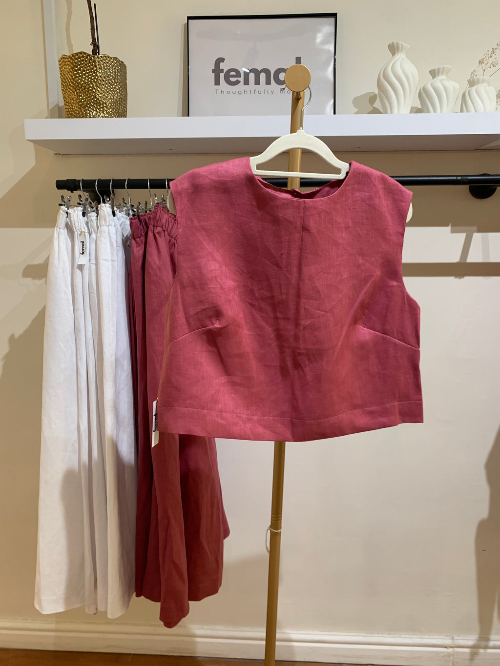 Black 100% Linen Tailored Midi