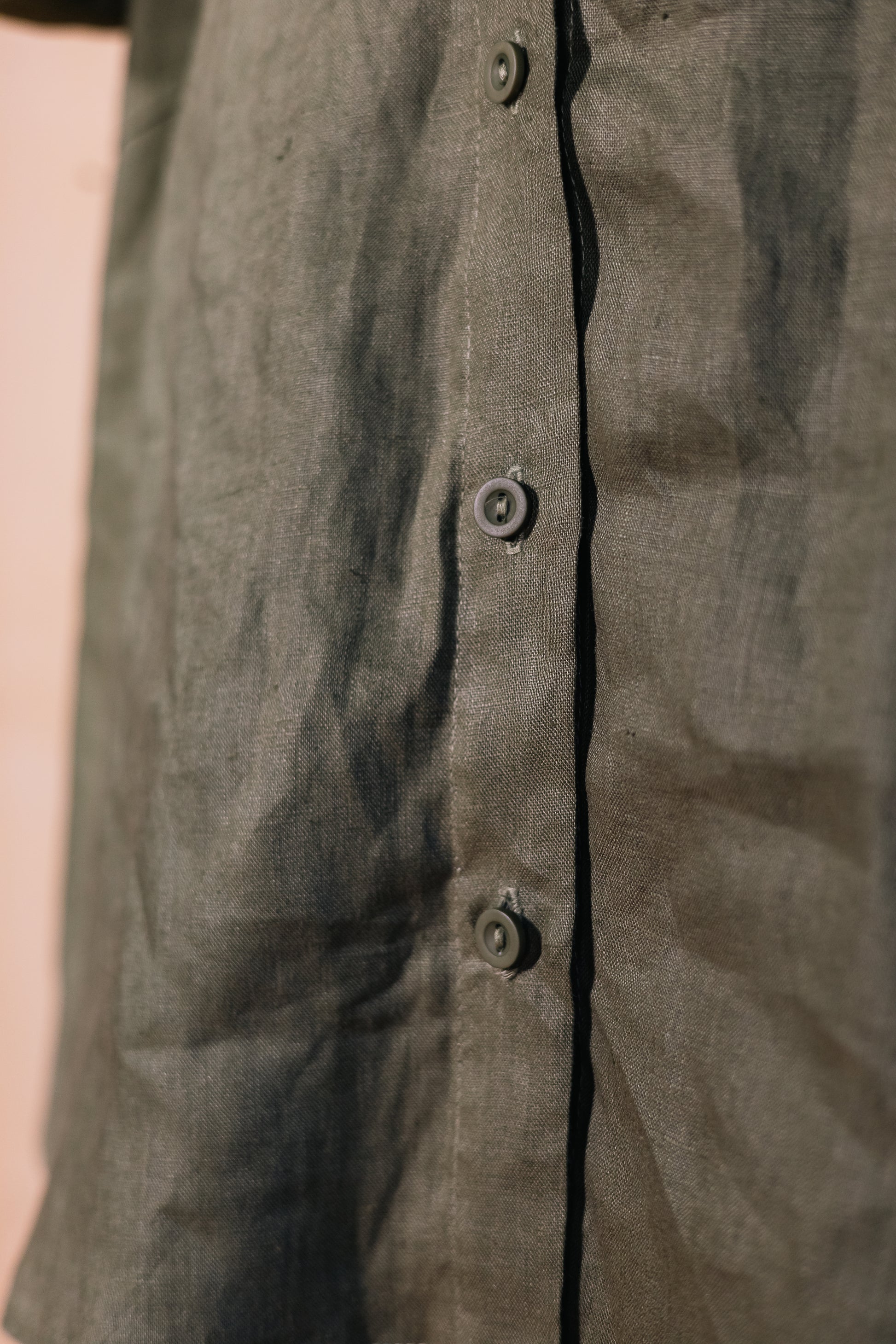 Khaki 100% Linen Shirt