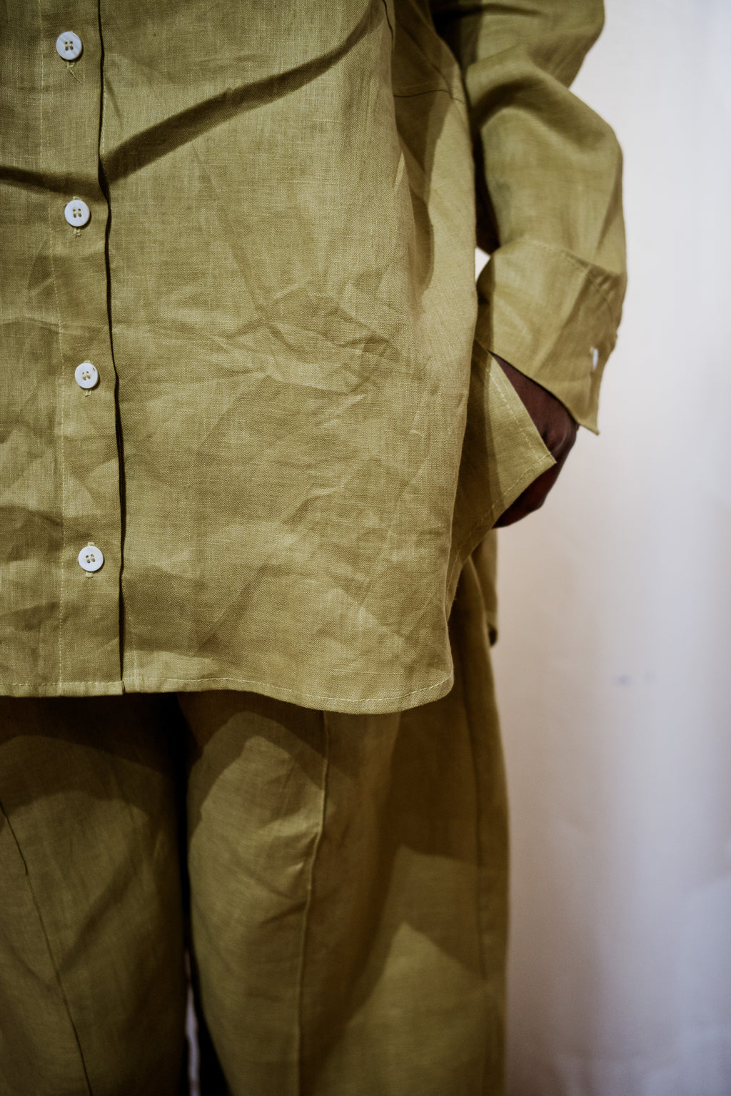 Chartreuse  100% Linen Pants