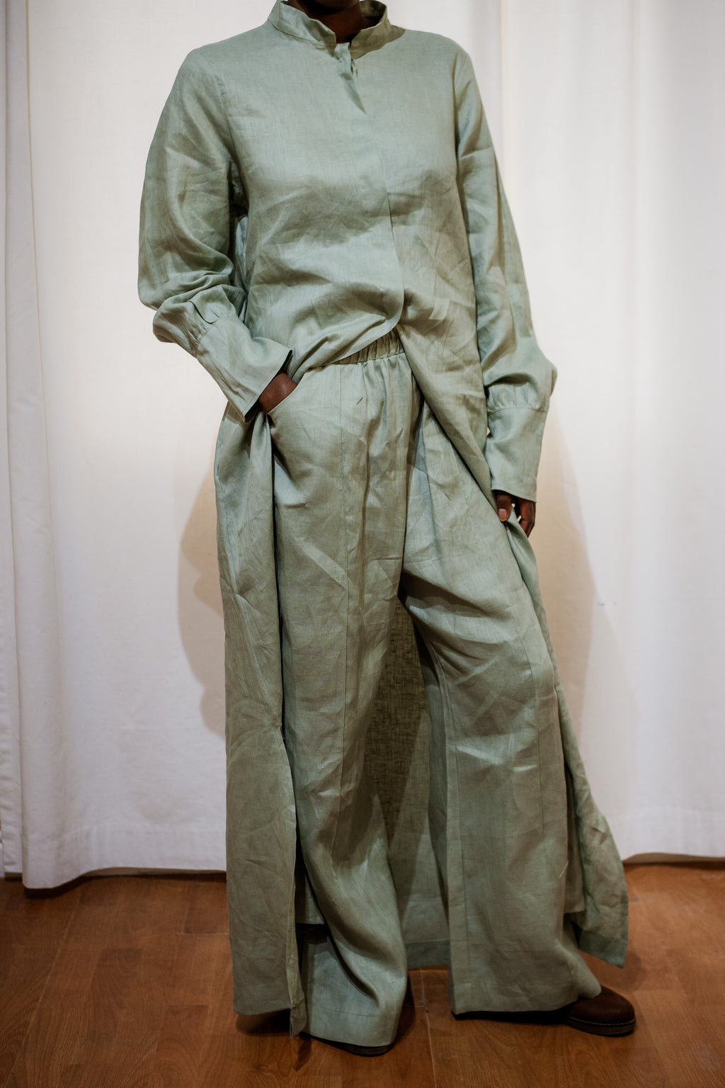Sage 100% Linen Pants