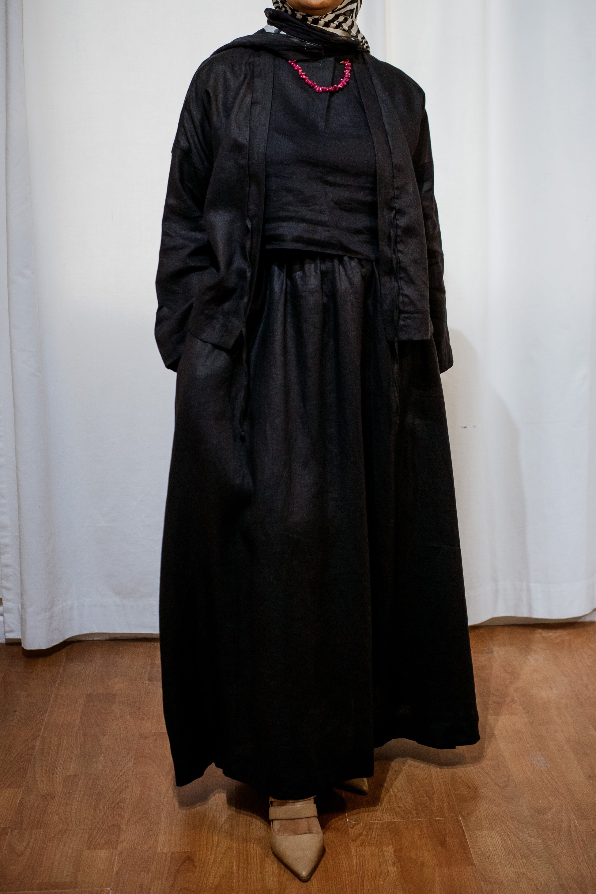 Black 100% Linen Tailored jacket